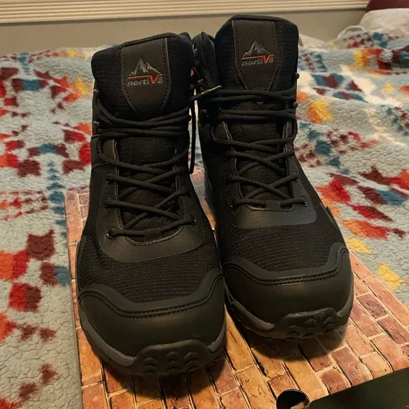 NORTIV 8 Men's Waterproof Hiking Boots Mid Trekking Lightweight Mountaineering - Picture 4 of 5